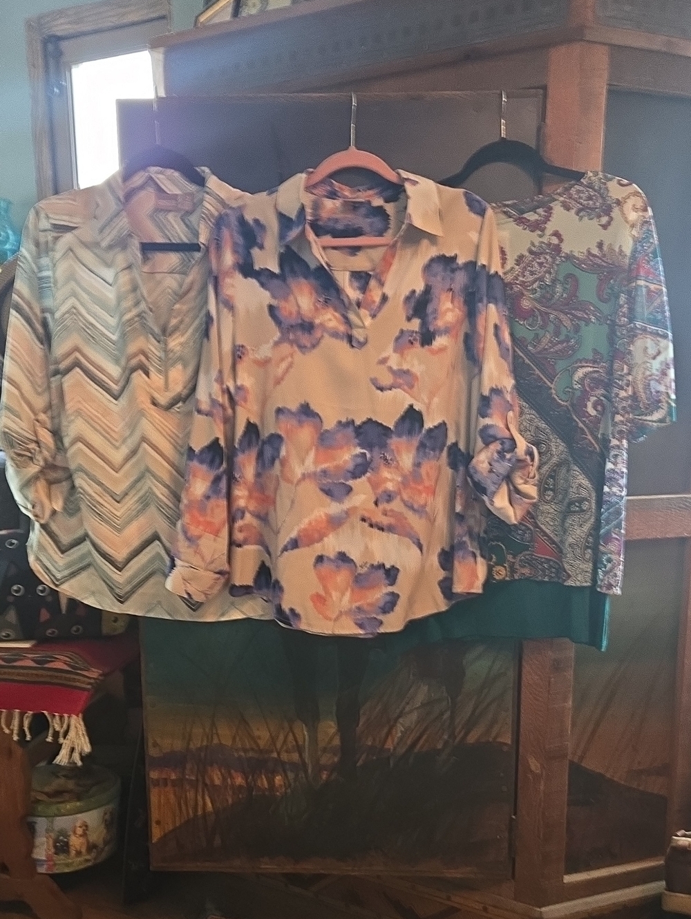 Chicos Print Blouses, Casual, easy care, Bundle of Three
